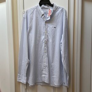 Vineyard Vines Men's PERFORMANCE blue checkered Button-Down Shirt